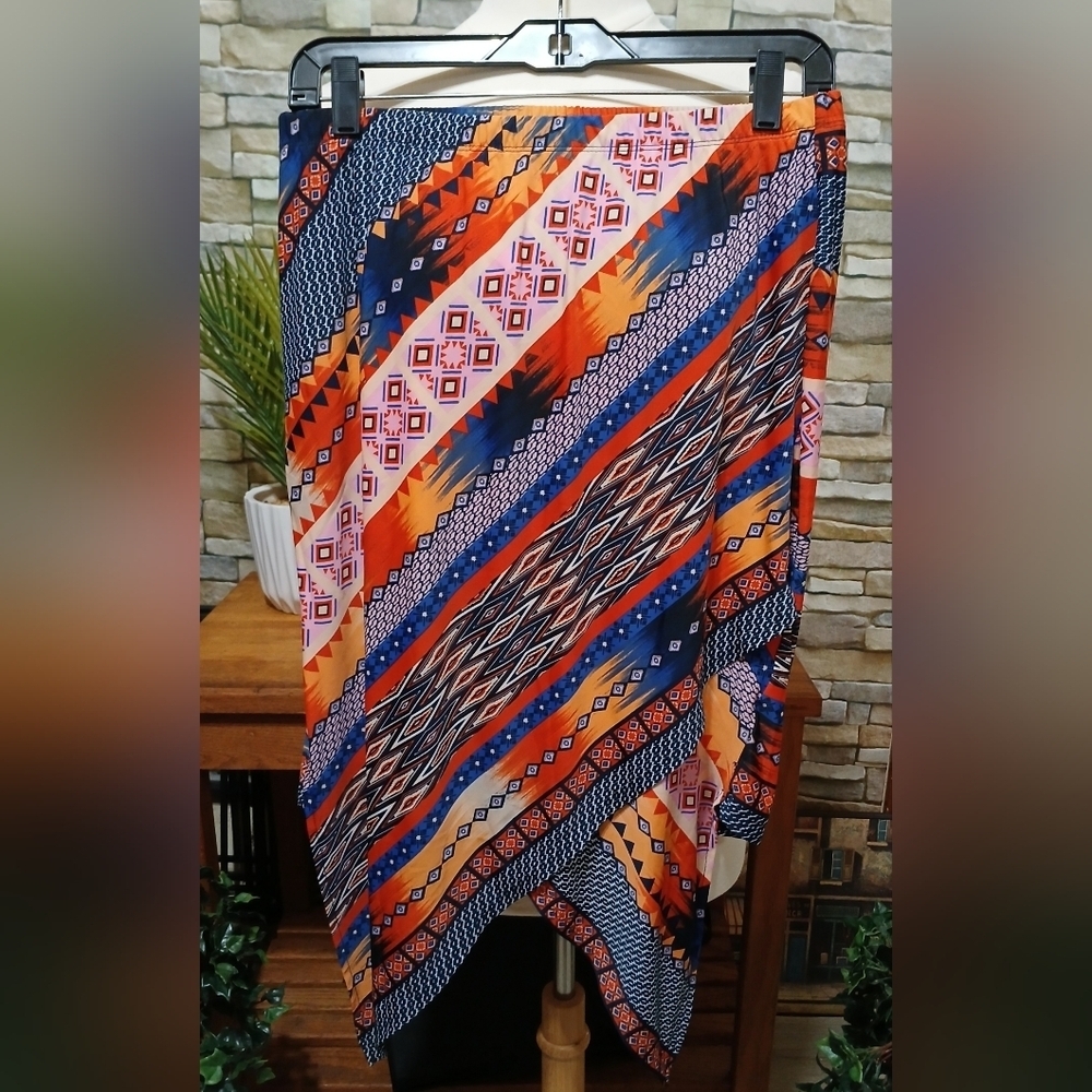 Venus Colorful Geometric Patterned Skirt‎
